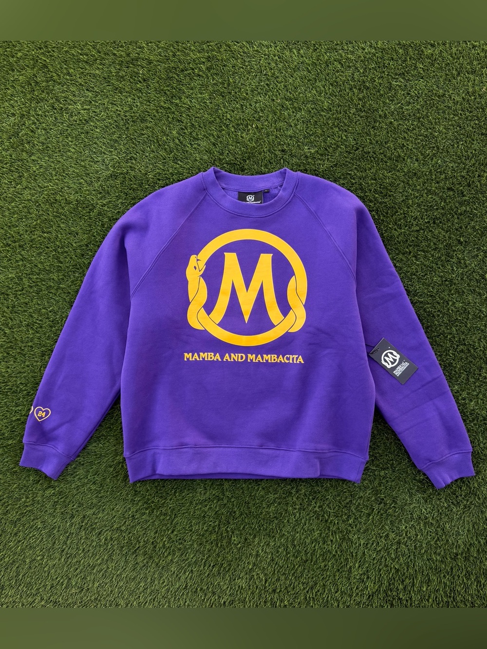 NWT Mamba and Mambacita Purple Crewneck Sweatshirt Kobe Bryant Foundation Sz Lrg